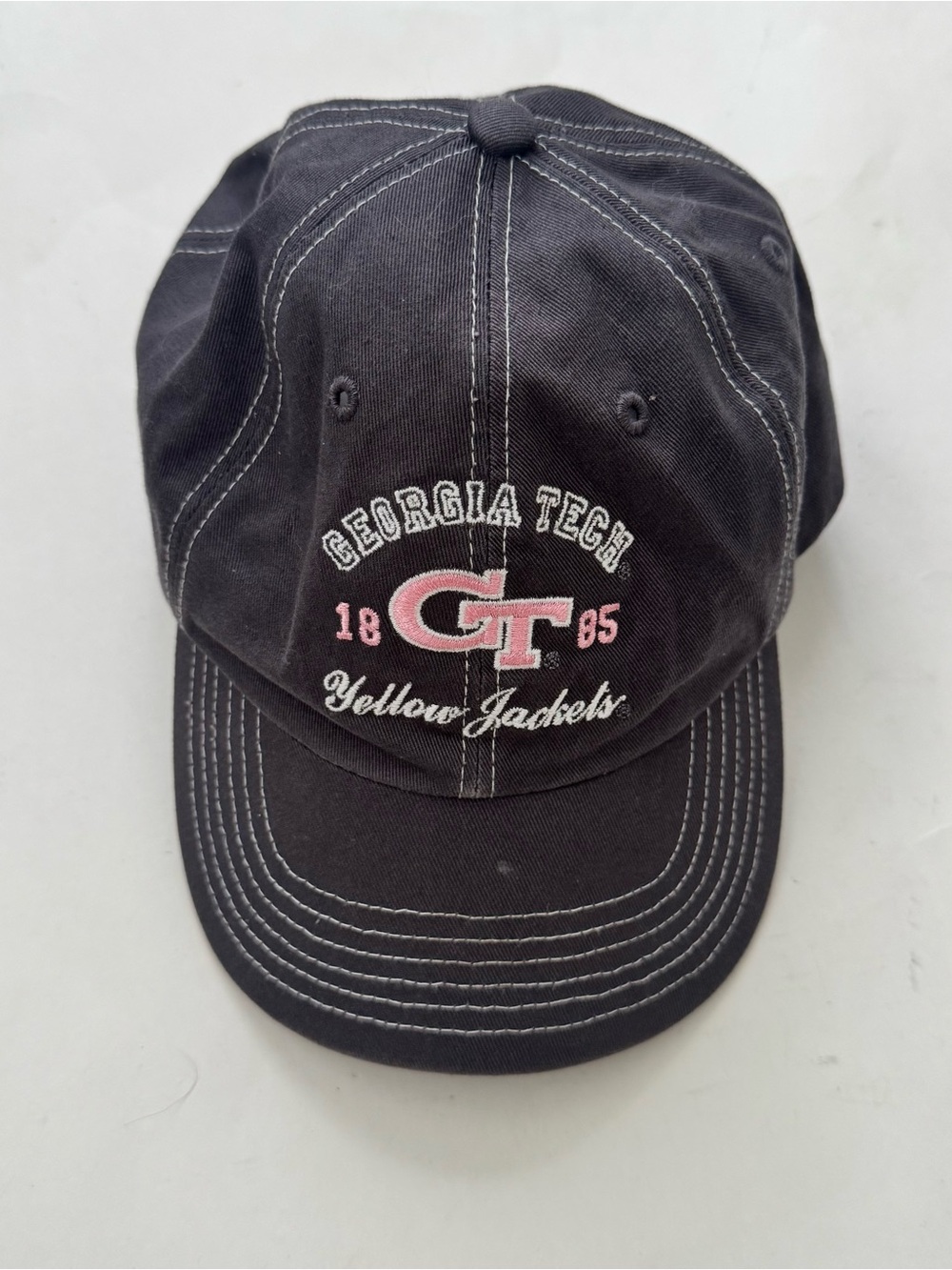 Georgia Tech Yellow Jackets Womens Hat Charcoal Grey Pink Embroidery Adjustable